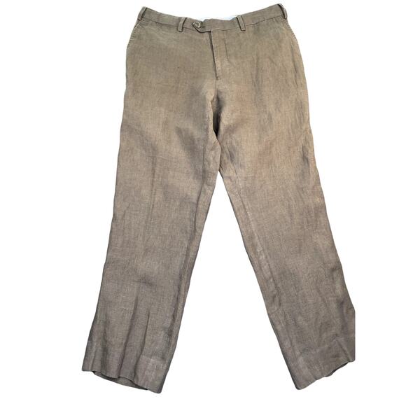 Brioni Linen Pants 34 Short Bianco Florence Modern Men's Trousers - Picture 1 of 6